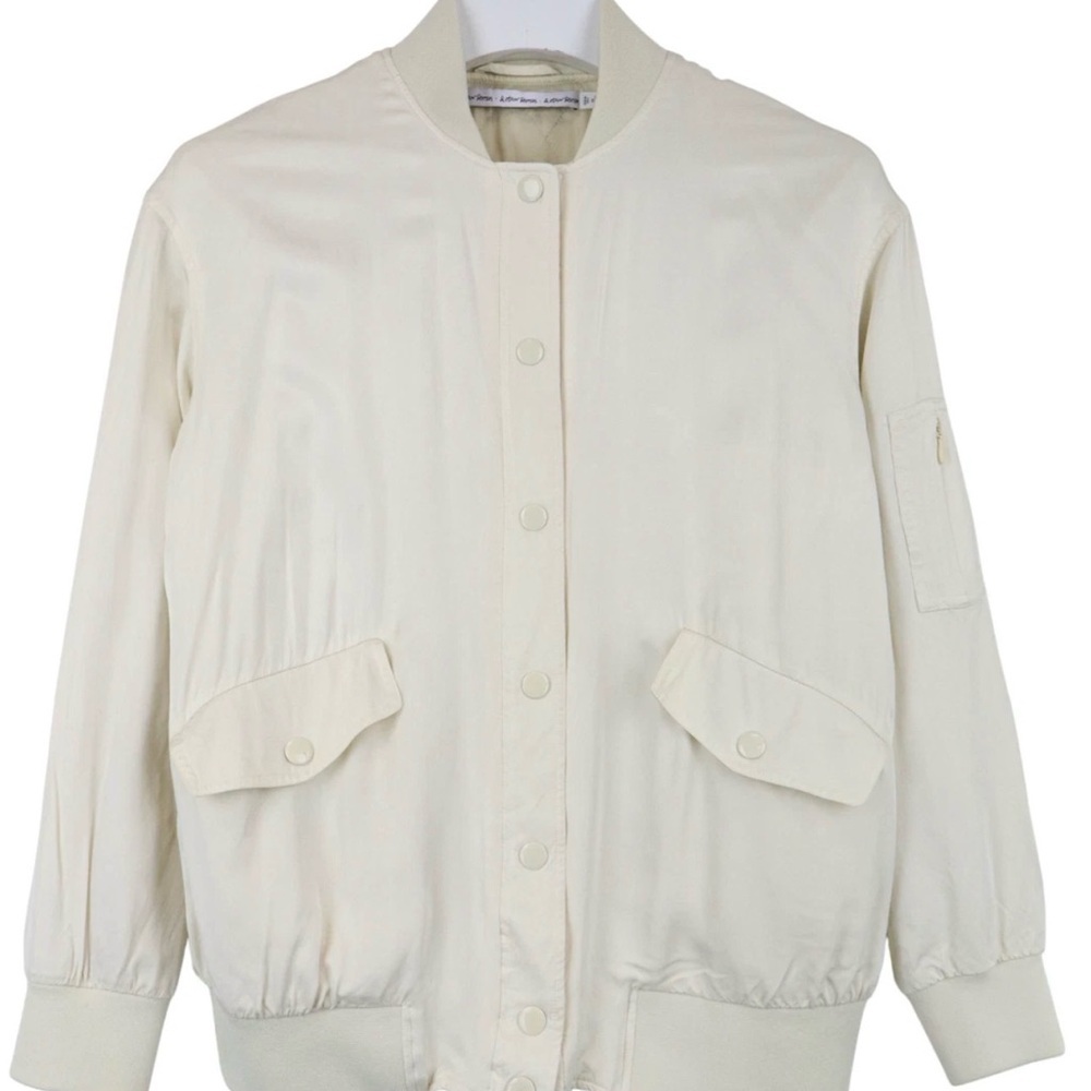 Other Stories light bomber jacket cream Women's size 10